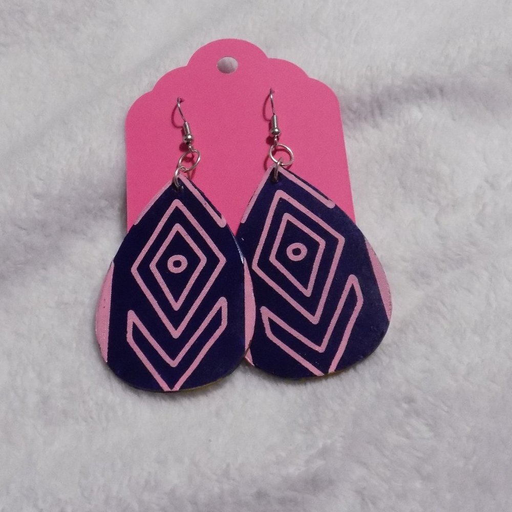 Navy and Pink Earrings NEW